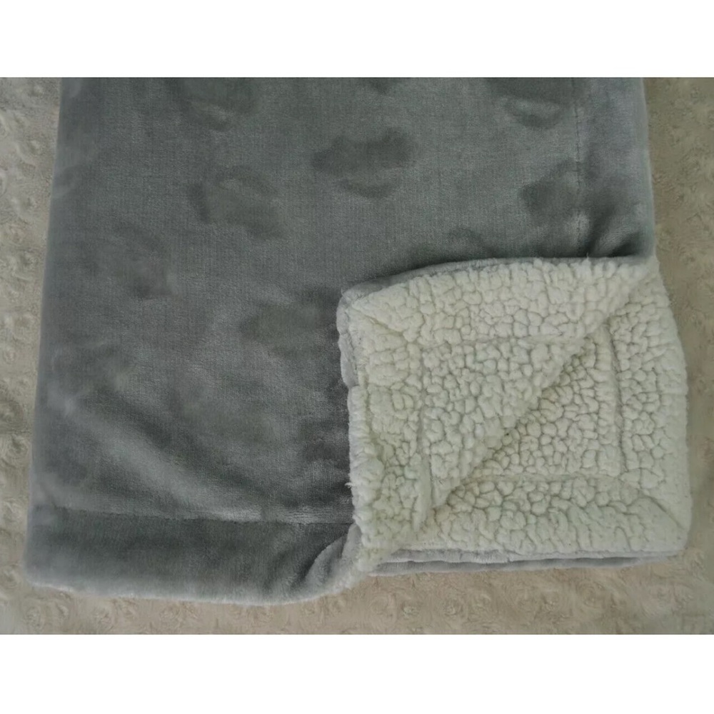 Mon Lapin Car Baby Blanket Gray White Sherpa Plush Security Lovey Automobile
